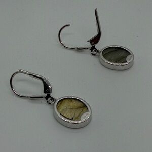 Golden labradorite dangle earrings